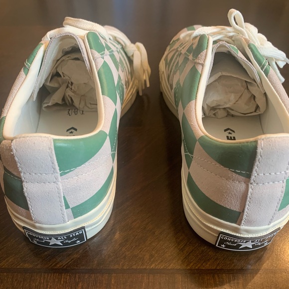 RARE‼️ Unisex NIB CONVERSE One Star OX Sneakers in White/Green Check, M10.5/W12 - Picture 9 of 12